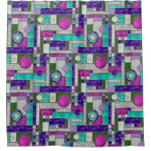 Rosa Aquamarin Art Dékettglas Duschvorhang (Vorderseite)