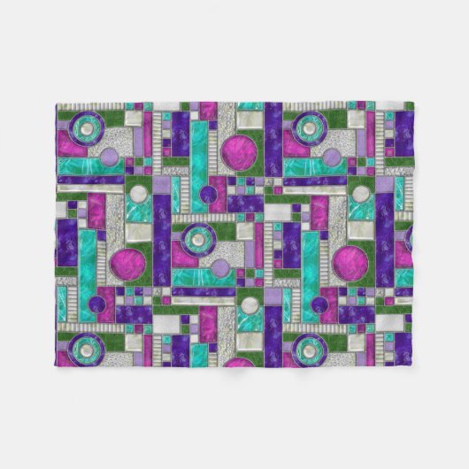 Rosa Aquamarin Art Dékettglas Fleecedecke (Vorderseite (Horizontal))