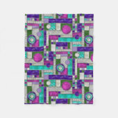 Rosa Aquamarin Art Dékettglas Fleecedecke (Vorderseite)