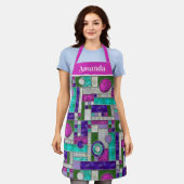 Rosa Aquamarin Art Dékettglas Schürze (Getragen)