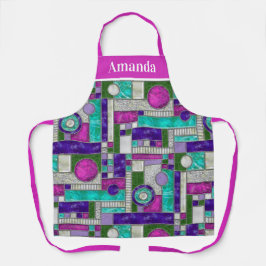 Rosa Aquamarin Art Dékettglas Schürze