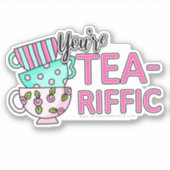 Rosa Aquamarin bist du trocken | Teepulen Aufkleber (Vorderseite)