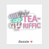 Rosa Aquamarin bist du trocken | Teepulen Aufkleber (Blatt)