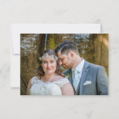 Rosa Aquamarin blaue Wasserfarbe Silberne Foto Hoc Dankeskarte (Rückseite)