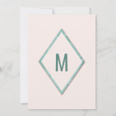 Rosa Aquamarin Blue Imitats Glitzer Sequin Abend Einladung (Rückseite)