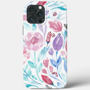 Rosa Aquamarin Blue Spring Watercolor-Blume Case-Mate iPhone Hülle