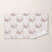 Rosa Aquamarin Gelb Einhorn farbig Badhandtuch Set (Handtuch)