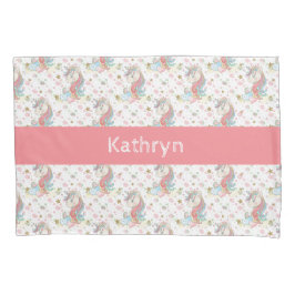 Rosa Aquamarin Gelb Einhorn farbig Kissenbezug