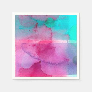 Rosa Aquamarin Lila Ombre Wasserfarbe Serviette