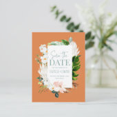 Rosa, aquamarin + orchid, tropisch, blumenreich Sa Ankündigungspostkarte (Stehend Vorderseite)