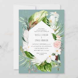 Rosa, aquamarin + orchid tropische Blumen Hochzeit Save The Date