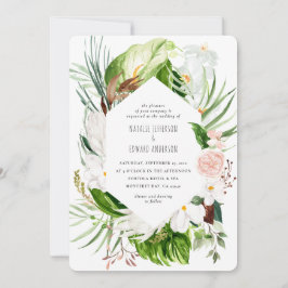 Rosa, aquamarin + orchid tropische Blumen Hochzeit Save The Date