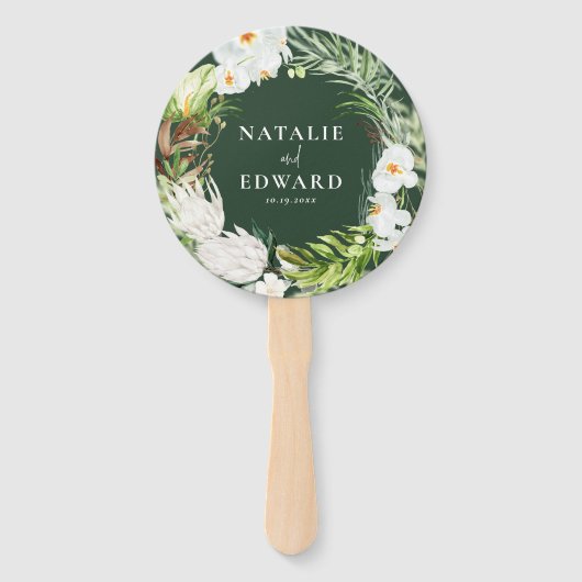 Rosa, aquamarin + Orchideenhochzeit Fächer (Vorderseite)