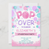 Rosa Aquamarine Blasen zum Geburtstag Einladung (Vorderseite)