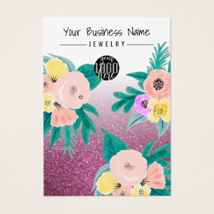 Rosa Aquamarine Blumen-Glitzer-Logo-Vorführung