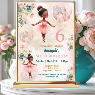 Rosa Aquamarine Blütendarme Skin Ballerina Girl Ge Einladung