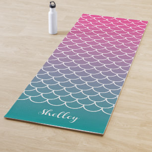 Rosa Aquamarine Gradient Meerjungfrau Yogamatte