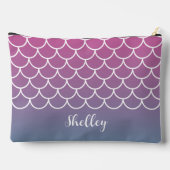 Rosa Aquamarine Gradient Meerjungfrau Zubehörtasche (Rückseite)