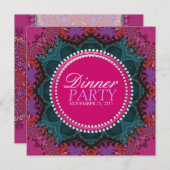 Rosa Aquamarine Hübsche Damen Abendessen Party Ein Einladung (Vorne/Hinten)