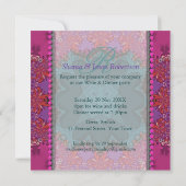 Rosa Aquamarine Hübsche Damen Abendessen Party Ein Einladung (Rückseite)