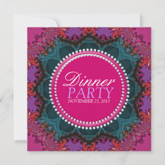 Rosa Aquamarine Hübsche Damen Abendessen Party Ein Einladung