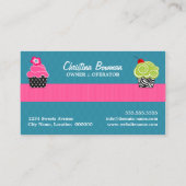 Rosa aquamarine Kuchen-Bäckerei Visitenkarte (Rückseite)