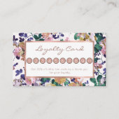 Rosa aquamarine, lila Goldpolka dotiert Blumenloya Treuekarte (Vorderseite)