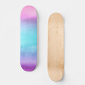 Rosa Aquamarine Lila Wasserfarbe Skateboard (Vorderseite)