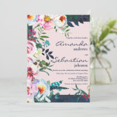 Rosa aquamarine Limone Einladung (Stehend Vorderseite)