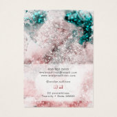 Rosa aquamarine Ohrkarte (Rückseite)