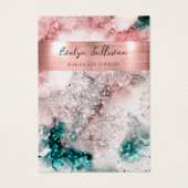 Rosa aquamarine Ohrkarte (Vorderseite)