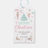 Rosa aquamarine Pastell Nutcracker Weihnachtsmarke Geschenkanhänger (Vorderseite)