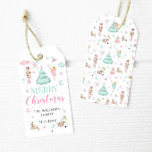 Rosa aquamarine Pastell Nutcracker Weihnachtsmarke Geschenkanhänger