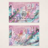 Rosa Aquamarine Pearl Opal Glitzer Tropfen Logo-Ar (Vorne & Hinten)