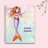 Rosa Aquamarine Skalen Mermaid Sketchbook Notizblock