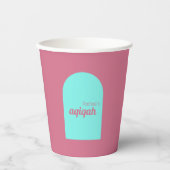 Rosa Aquamarine Solid Color Schlichte Aqiqah Baby  Pappbecher (Vorderseite)
