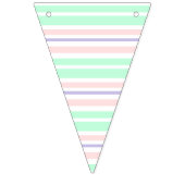 Rosa, aquamarine und gestreifte Herz-Flaggen-Fahne Wimpelkette (Erste Fahne)