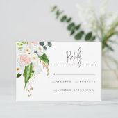 Rosa, aquamarine und orchide tropische Blüte R.S.V RSVP Karte (Stehend Vorderseite)