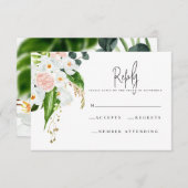 Rosa, aquamarine und orchide tropische Blüte R.S.V RSVP Karte (Vorne/Hinten)