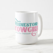 Rosa Aquamarine Vintage Cowgirl Horse Tasse (VorderseiteRechts)