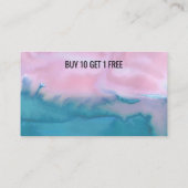 Rosa Aquamarine Wasserfarbe Abstrakt 10 Treuekarte (Rückseite)