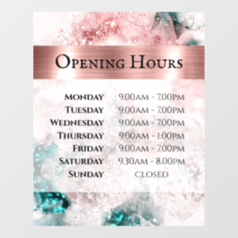 Rosa Aquamarine Wasserfarben Öffnungszeiten Fenste Fensteraufkleber