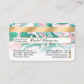 Rosa Aquamariner Glitzer - Marmorkreditkartenlogo Visitenkarte (Rückseite)