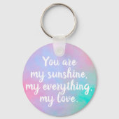 Rosa Aquamariner Individuelle Name Weichblende Far Schlüsselanhänger (Rückseite)