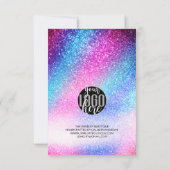 Rosa Aquamariner Nebel Galaxy Glitzer Ordnung Viel Dankeskarte (Rückseite)