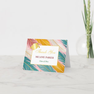 Rosa Aquamariner Uni-Abschluß Dankeskarte