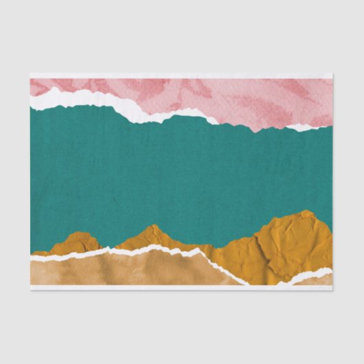 Rosa Aquamarines Abstraktes Dekoupage Tissue Paper Seidenpapier (Vorderseite)