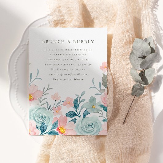 Rosa Aquamarines Brautparty Einladung