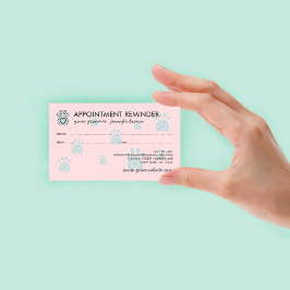 Rosa Aquamarines Paw Logo Elegante Ernennung Visitenkarte