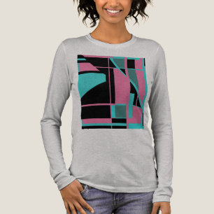 Rosa Aquamarines Schwarzes Geometrisches Abstrakte Tri-Blend Shirt